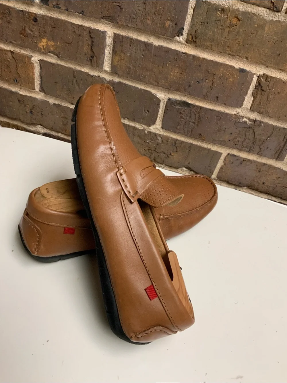 Men's Cognac Slip-On Penny Loafers
